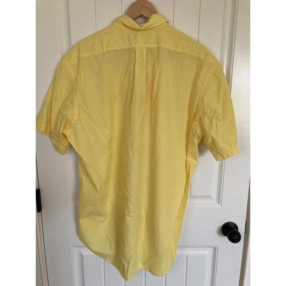 Polo Ralph Lauren Blake‎ Shirt Mens Large Yellow Short Sleeve Cotton Button Down